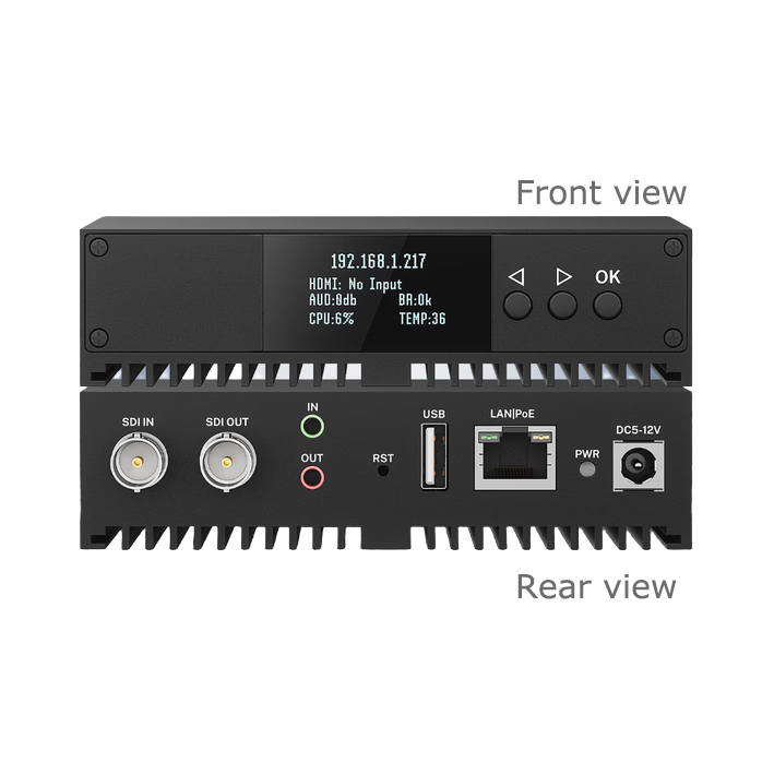 3G-SDI to IP Video Encoder & IP to 3G-SDI Decoder | H.265, SRT, RTMP, NDI HX