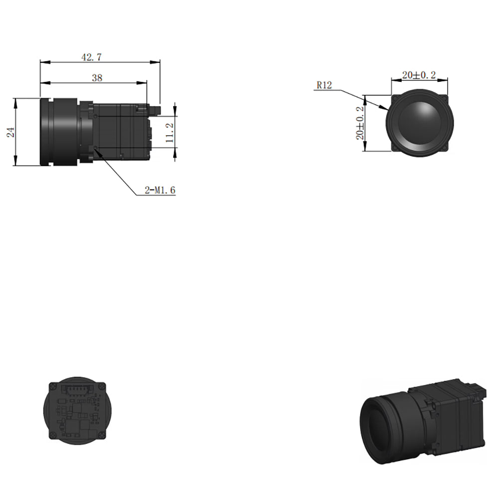 4.6mm F1.0 640×512 LWIR Thermal Infrared Camera Lens