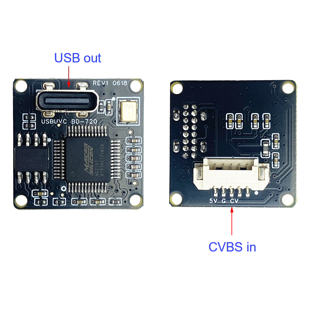Thermal Camera CVBS to USB UVC Converter Board for Analog Video Conversion