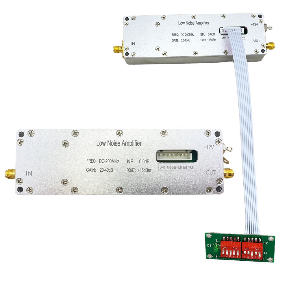 DC–200 MHz Low-Noise Amplifier with Adjustable Gain